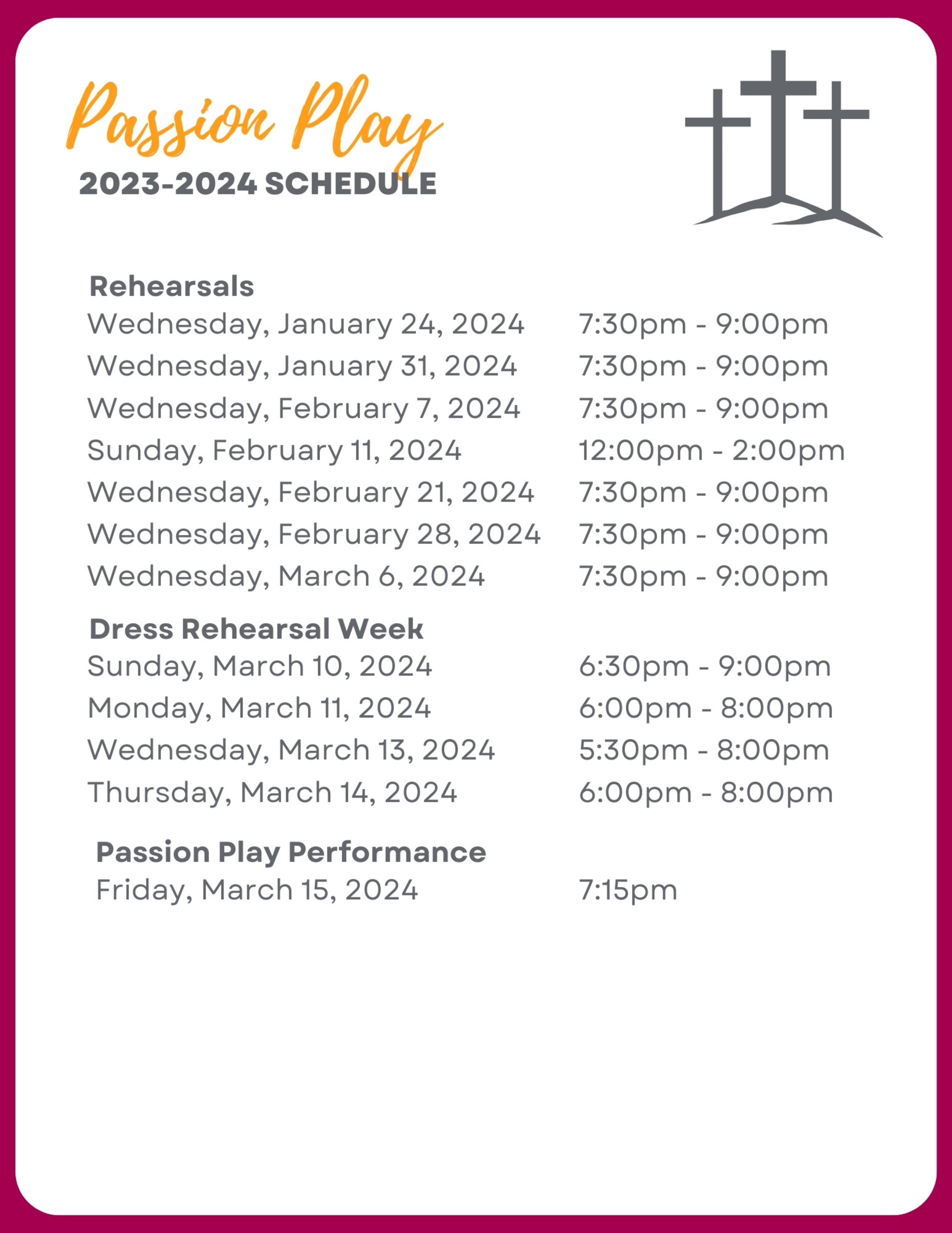 Passion Play 23 24 Schedule Rev 1223